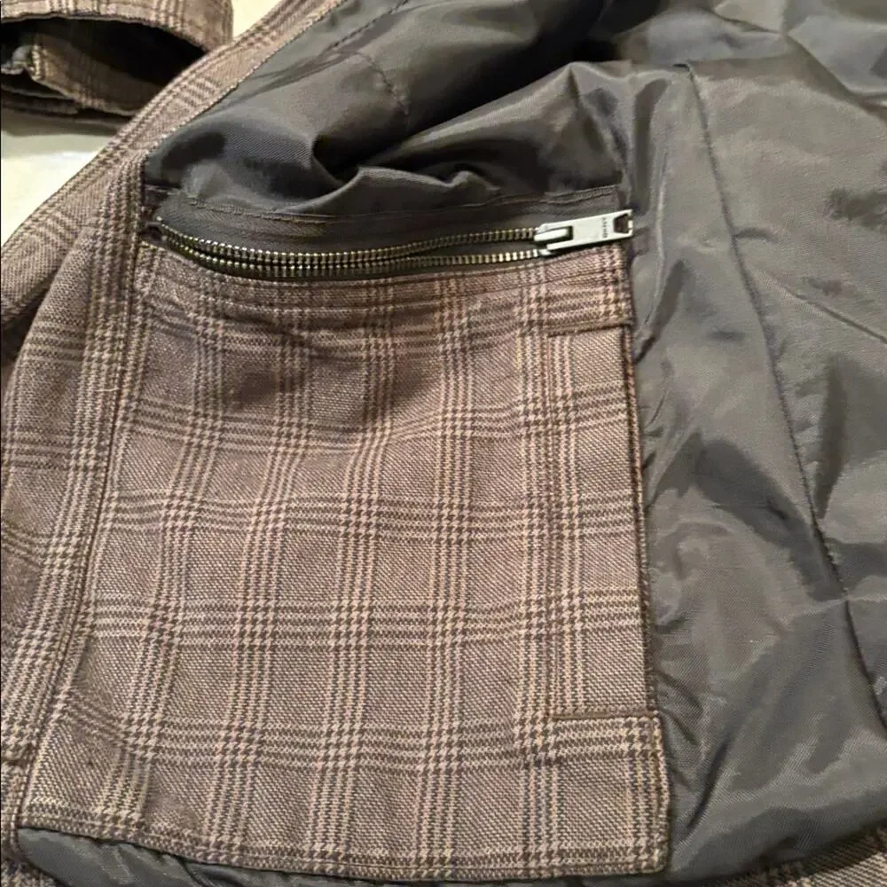 DKNY Men's Brown Utility Jacket Size 42R 100% Cotton